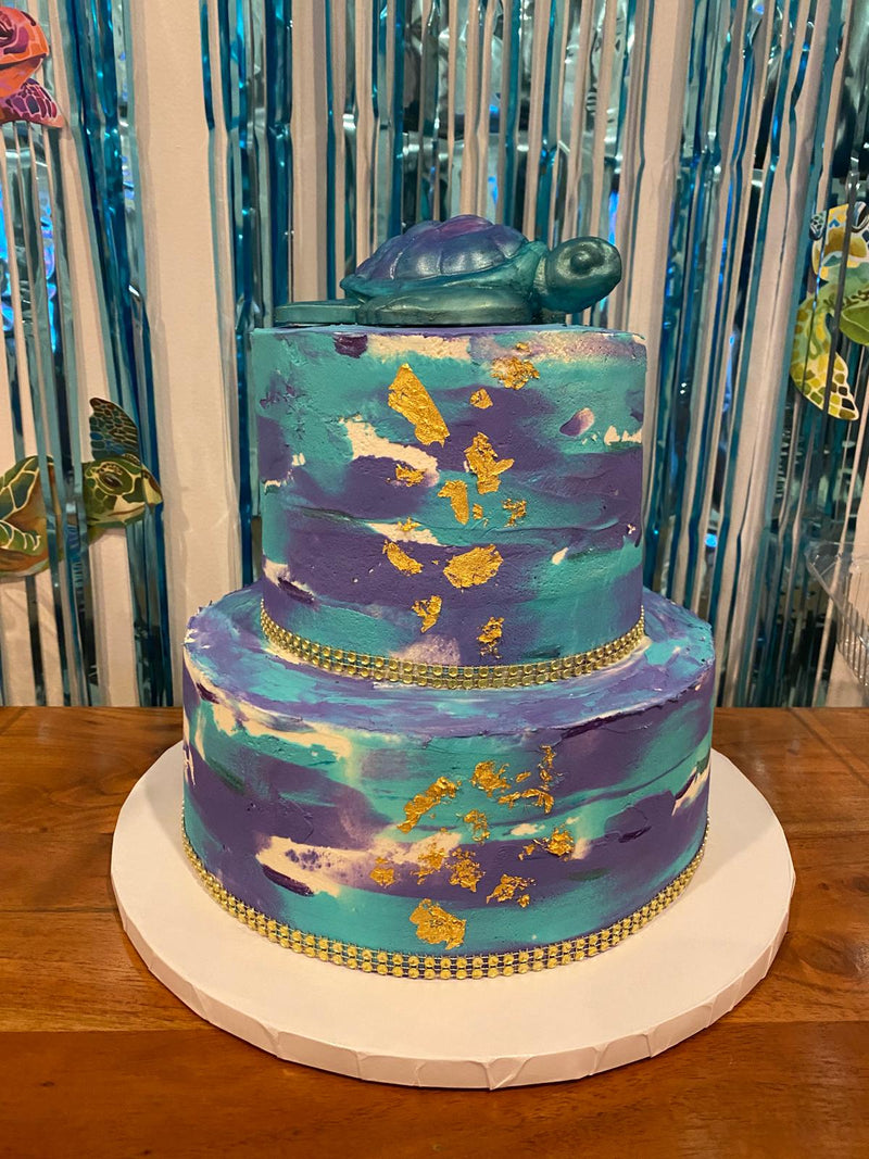 "Turtle Tie Dye" Cake