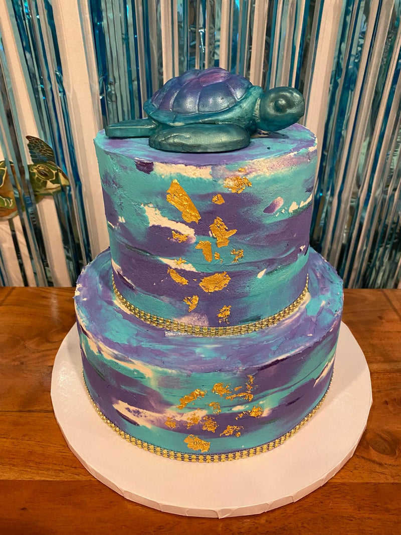 "Turtle Tie Dye" Cake